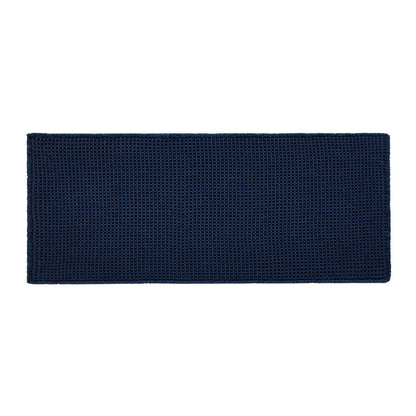 TYUU Waffle Bath Mat, Boho Bathroom Rugs Non Slip Washable Super Absorbent Quick Dry Bath Mat Farmhouse Bathroom Decor, 48"x24" Navy Blue