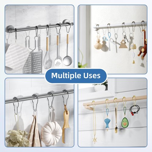 Titanker Shower Curtain Hooks Rings, Rust-Resistant Metal Shower Curtain Hooks for Bathroom Shower Rods Shower Hooks Shower Rings for Curtain - Set of 12, Bronze