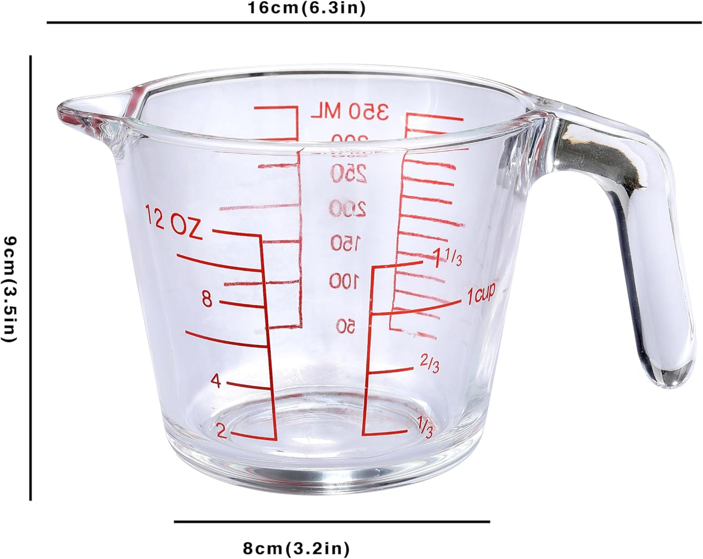 Skiennix Glass Measuring Cup - Essential Baking & Cooking Tool | Durable & Easy to Read