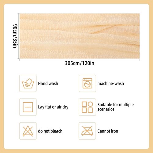 Beige Cheesecloth Table Runner - 35x120 Inches Rustic Boho Decor for Engagements & Baby Showers