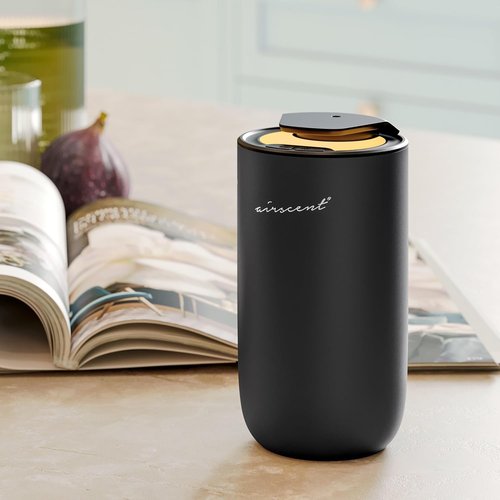AirScent Mini Waterless Diffuser - Titanium Black Aromatherapy Diffuser for Homes & Offices | 15 mL Capacity with Night Light Feature