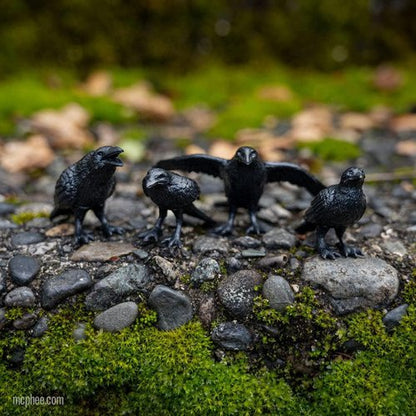 Archie McPhee Murder of Crows Figures - Unique Set of 4 Decorative Collectibles