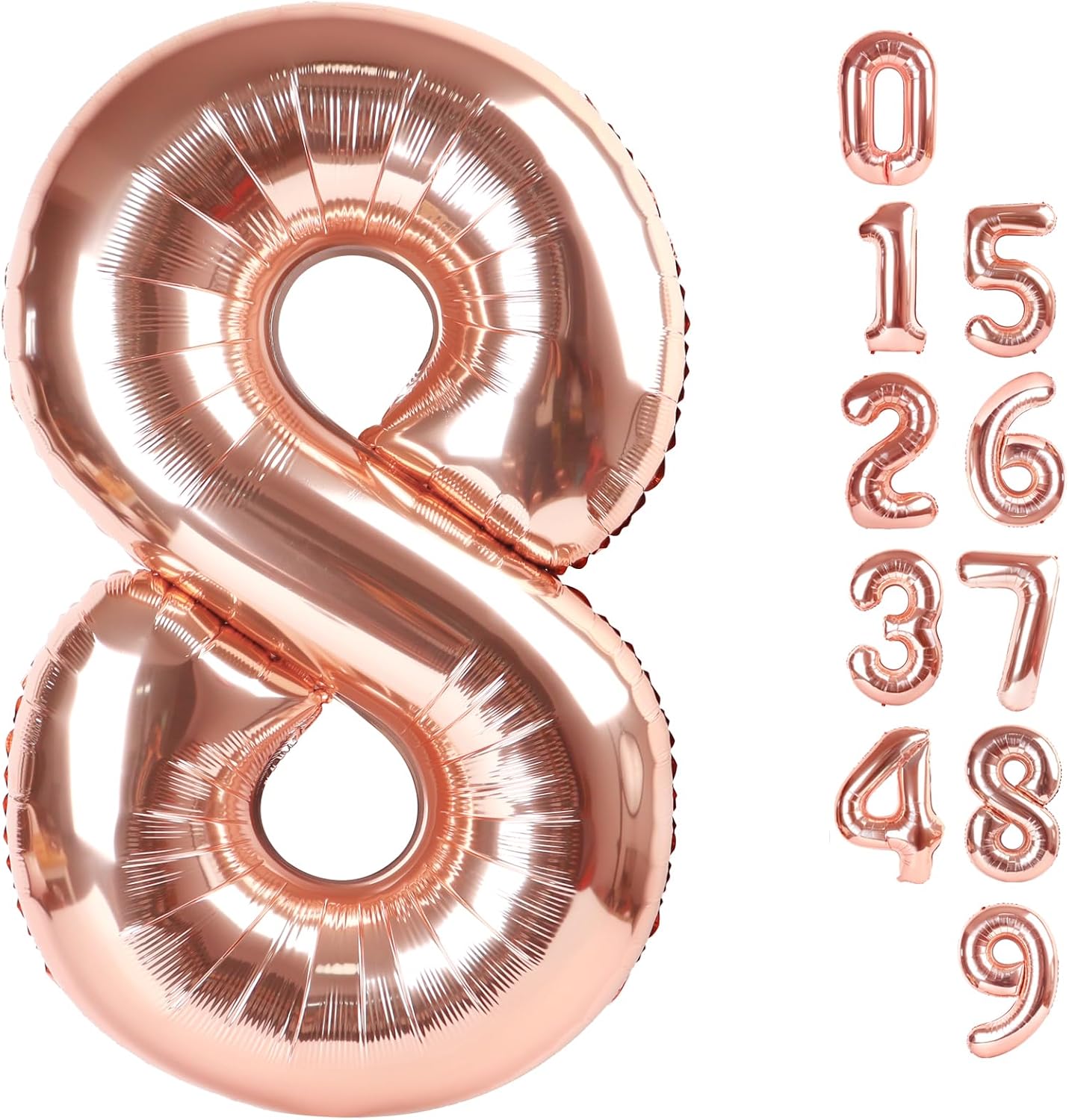Rose Gold 40 Inch Number 8 Balloon | 8th Birthday Party Decorations for Men & Boys
