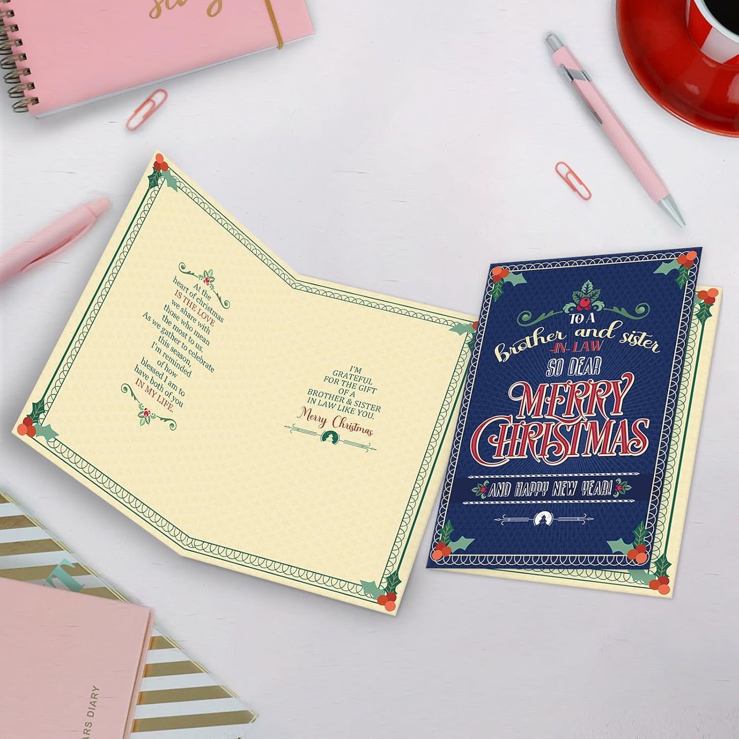 SuperShunhu Christmas Card - Merry Christmas & Happy New Year Greeting for Brother & Sister-in-Law
