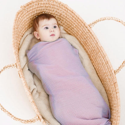 Skiennix Muslin Swaddle Blankets - Soft & Breathable 100% Cotton, 2 Pack, 40 x 40 Inches | Pink & Purple Baby Essentials