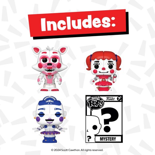 Funko Bitty Pop! Five Nights At Freddy's 4-Pack | Ballora, Funtime Foxy, Baby & Mystery Mini - 0.9 Inch Collectible Gift Idea