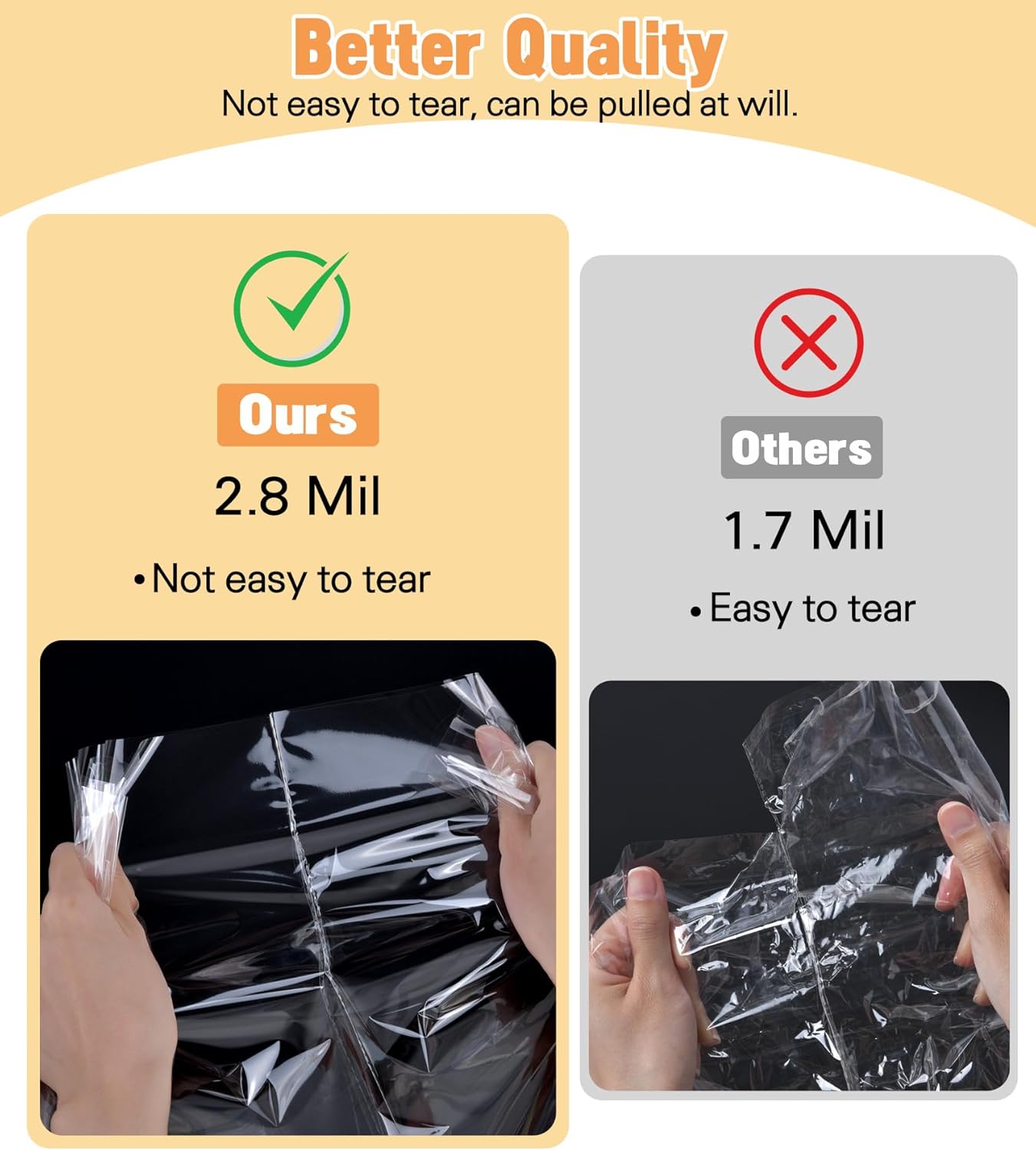 Yuiicaov 6PCS Extra Large Cellophane Bags, 30x40 Inches Clear Cellophane Wrap for Gift Baskets, Jumbo Huge Packaging Clear Gift Bags 2.8 Mil Thick