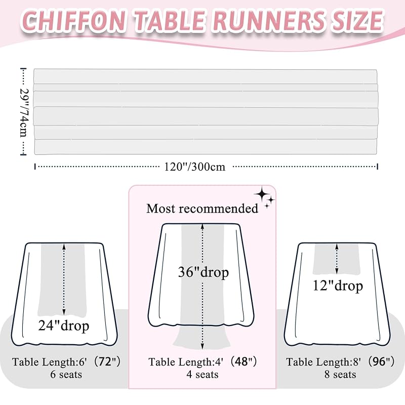 Duobao Red Chiffon Table Runner 29x120 Inch for Wedding & Party Decor - Outdoor & Indoor