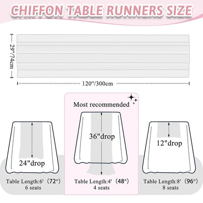 Duobao Red Chiffon Table Runner 29x120 Inch for Wedding & Party Decor - Outdoor & Indoor