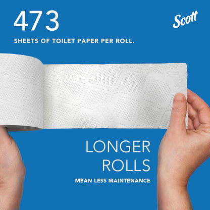 Scott Professional 100% Recycled Fiber Toilet Paper - 2-Ply, Individually Wrapped, 80 Rolls (37,840 Sheets)