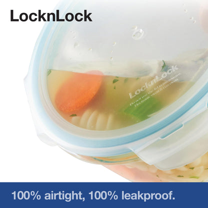 LocknLock Purely Better Glass Round Pie Baking Dish/Food Storage Container with Lid, 9.5 Inch, Clear