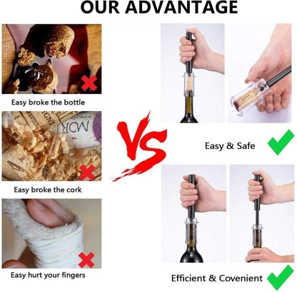 Wine Air Pressure Pump Bottle Opener Set,Simple Wine Pump Cork Remover Corkscrew,Efficient Corkscrew Bottle Opener,Easy Screw Out Tool, Perfect Wine Gift For Wine Lovers. (5)