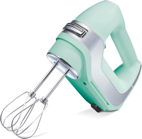 Hamilton Beach Professional 5-Speed Electric Hand Mixer - QuickBurst with Snap-On Storage Case, Mint