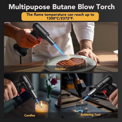 Sondiko Butane Torch Lighters - Refillable Soldering Torch with Adjustable Flame | 2 Pack with Fuel Window