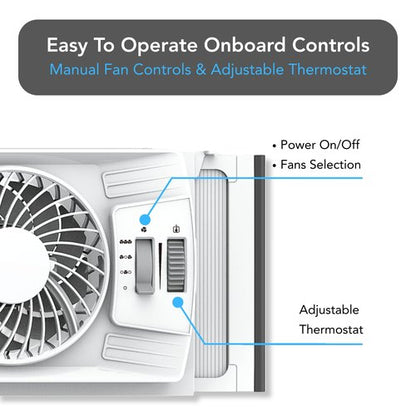 Comfort Zone Triple Window Fan with Adjustable Thermostat | 3-Speed High-Velocity Cooling | Horizontal or Vertical Manual Control | Fits Double Hung Windows (Min 25" x 8") | Fully Assembled | White