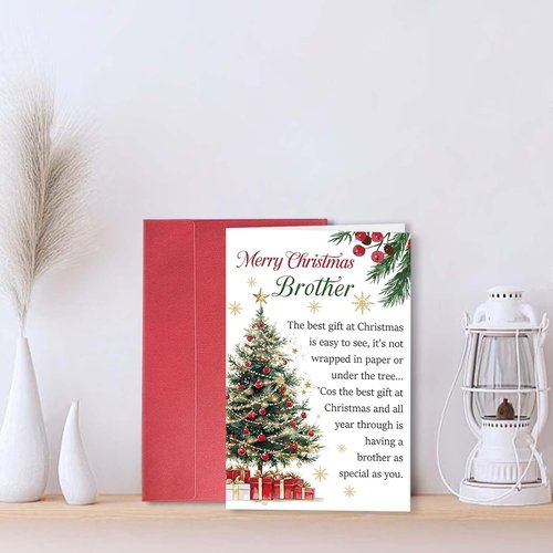 Heartfelt Christmas Card for Brother - Merry Wishes from Sister | Perfect Holiday Gift