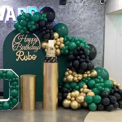 Voircoloria 12-Inch Dark Green Latex Balloons - 110 Pack for Birthdays, Graduations & Celebrations