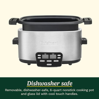 Cuisinart 3-In-1 Multi-Cooker - 6-Quart Slow Cooker, Brown/Sauté & Steamer | Silver Finish