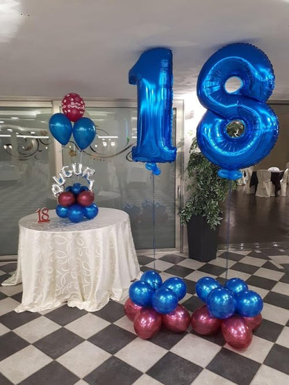 40 Inch Dark Blue Number Balloon by [Brand Name] - Perfect 18th Birthday & Wedding Celebration Decoration