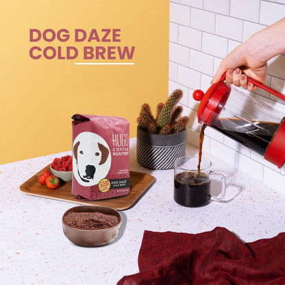 Hugo Coffee Ground Dog Daze Cold Brew Coffee - With Nuts and Chocolate & Taste of Spices | Hugo Supports Dog Rescues (16 oz)