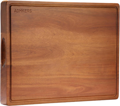 Skiennix Extra Large Wooden Cutting Board - Thick Chopping Board with Deep Juice Groove | 20x15x1 Inch