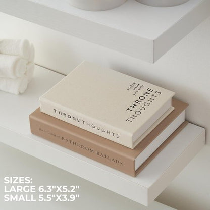 KIBAGA Modern Bathroom Decor Books - Set of 2 Funny Restroom Accessories for Charming Bath Shelf