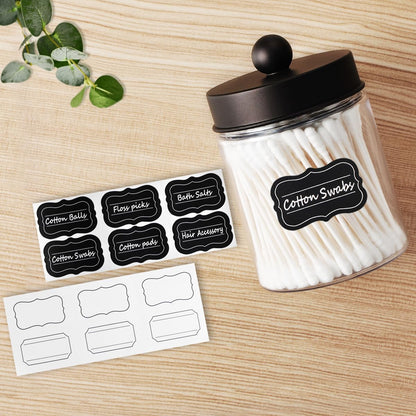 Amolliar Qtip Holder Dispenser - Clear Plastic Apothecary Jar for Cotton Swabs & Makeup Storage | Bronze Finish (4)