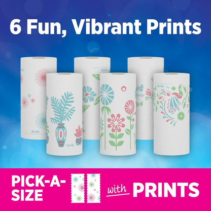 Sparkle Paper Towels - Pick-A-Size, Strong 2-Ply, Spirited Prints | 2 Double Rolls for Kitchen Cleanup
