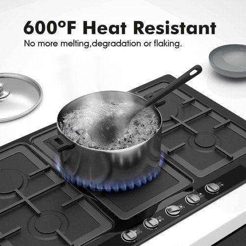 ChefAide Silicone Spatula Set - 4 Pieces, Heat Resistant Up to 600°F, Ergonomic Grip for Nonstick Cookware