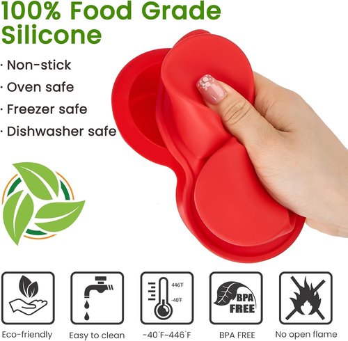 JOERSH Air Fryer Egg Mold - 2-Pack Non-Stick Silicone Baking Pan for Egg Bites, Muffins & More