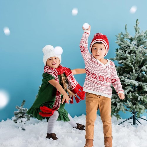 Elcoho 200-Piece Artificial Snow Toy Ball Set - Realistic Plush Toss Balls for Kids | Winter Fun & Xmas Decor