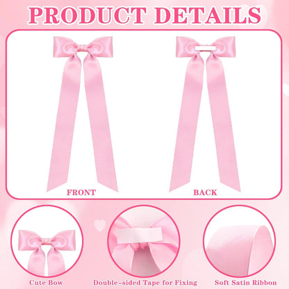 Skiennix 24-Piece Large Pink Candlestick Decoration Set - Self-Adhesive Gift Wrapping Bows | 13 Inches