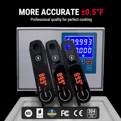 TempPro Instant Read Meat Thermometer - 0.5 Sec Read Time, 180° Rotating Display, IP67 Waterproof for BBQ & Grill
