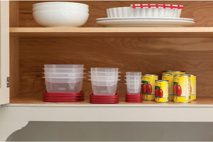 Rubbermaid Easy Find Lids Food Storage Containers - 18-Piece Set in Racer Red for Effortless Organization