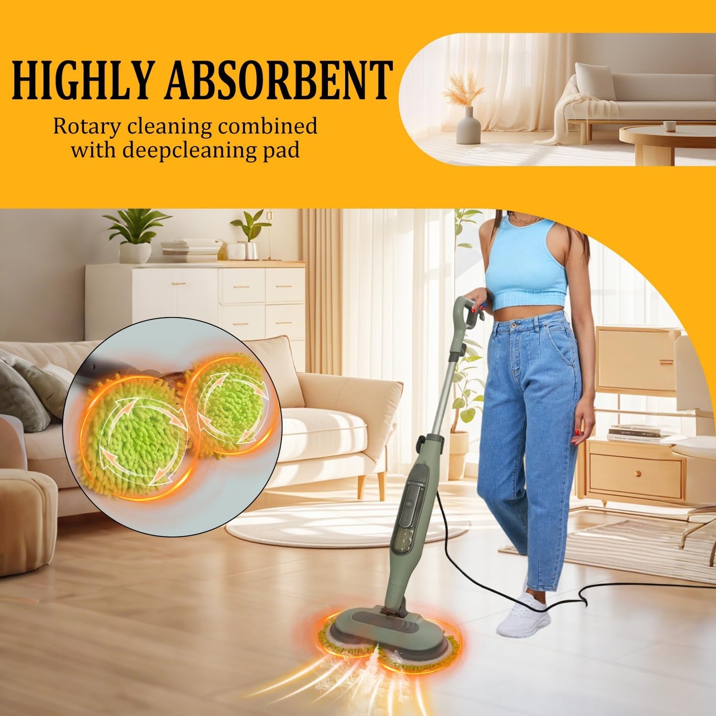 Shark Steam Mop Replacement Brush Pads - 2 Microfiber Absorbent Pads for S8201, S8001, S7201, S7000 Series