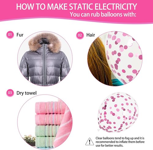 68Pcs Pink Balloons Kit - 12 Inch Metallic & Confetti Balloons | Perfect for Birthday, Wedding & Baby Shower Decor