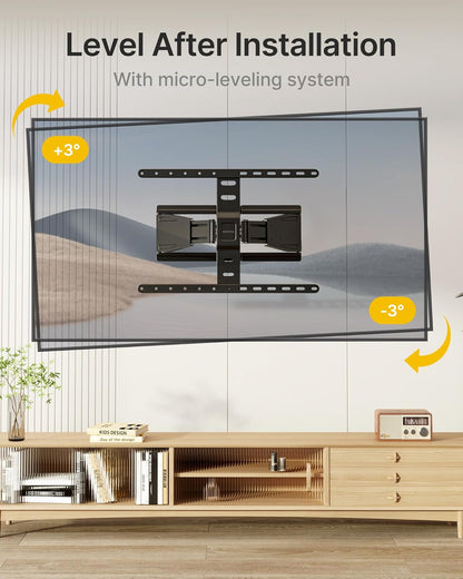 monTEK Ultra Slim TV Wall Mount - Full Motion Bracket for 43-90 Inch TVs | Swivel, Tilt, Leveling, Dual Arms