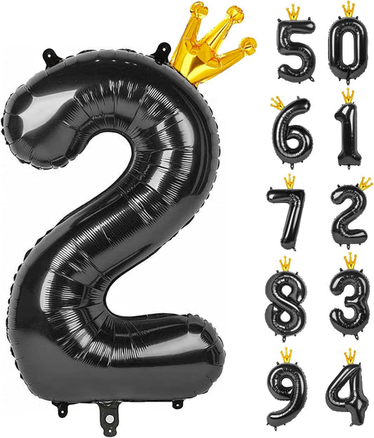 40 Inch Black Number 2 Balloons by [Brand Name] - Perfect for 2nd Birthday Party Decorations