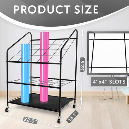 Blueprint Holder Storage Organizer - 20-Compartment Rack for Posters, Maps & Papers
