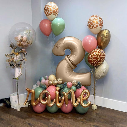 Skiennix 40-Inch Nude Number 1 Balloon - Giant Self-Inflating Tan Foil for 1st Birthday & Anniversary Celebrations