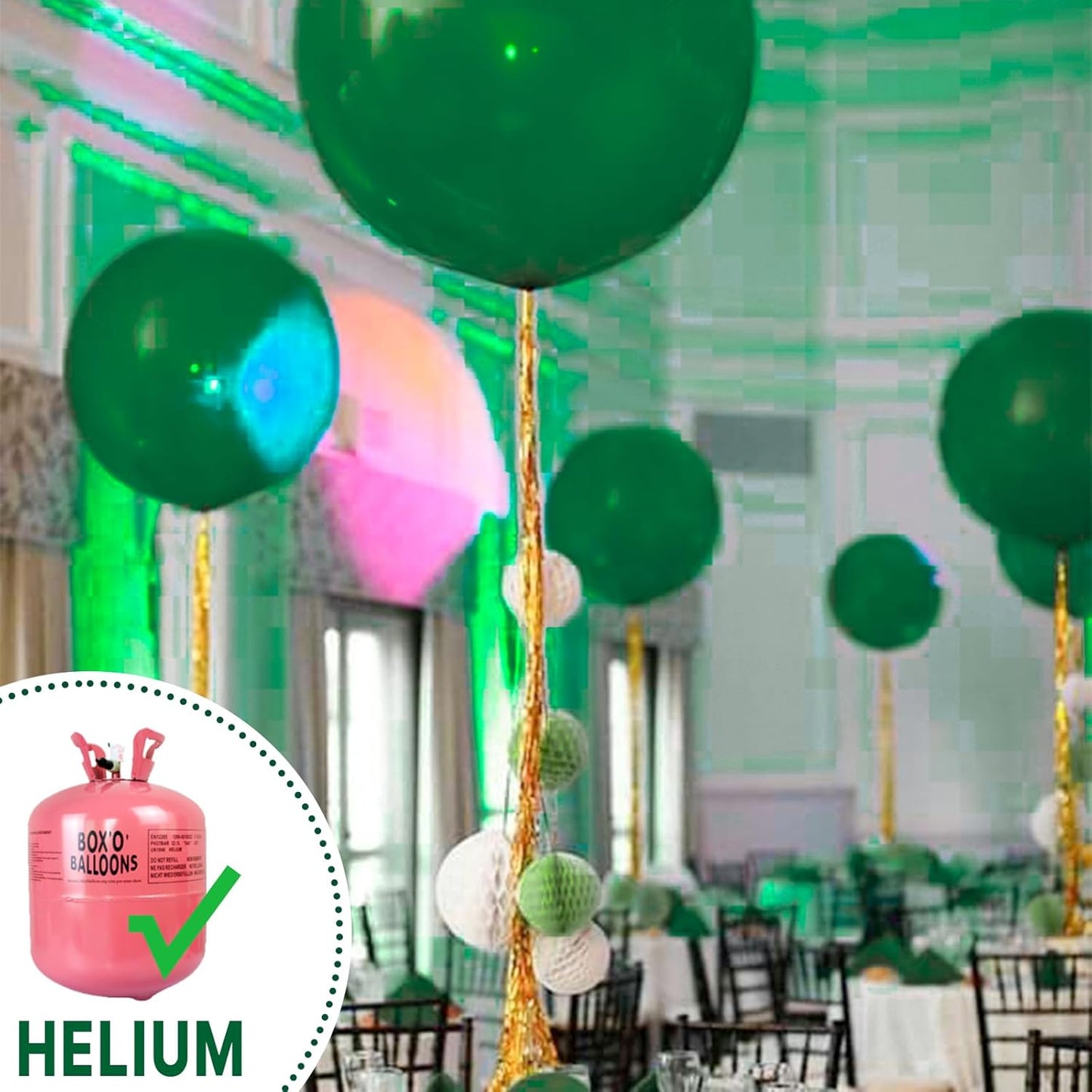 PartyWoo Dark Green Balloons - 20pcs 18-Inch Emerald Forest Green for Weddings & Celebrations