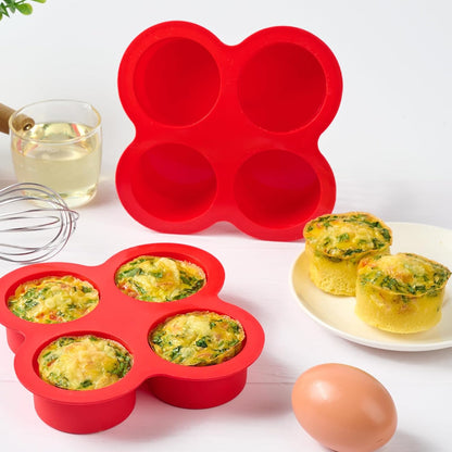 Puyeipt 2 Pack Air Fryer Egg Bite Molds - 4-Cup Silicone Baking Pans for Oven & Air Fryer
