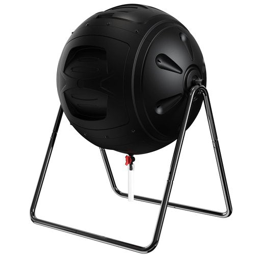 EJWOX Compost Tumbler, 35 Gallon Multipurpose Compost Bin, Heavy Duty Quick Work with Easy-to-Use Drain Plug for Liquid Collection, Black