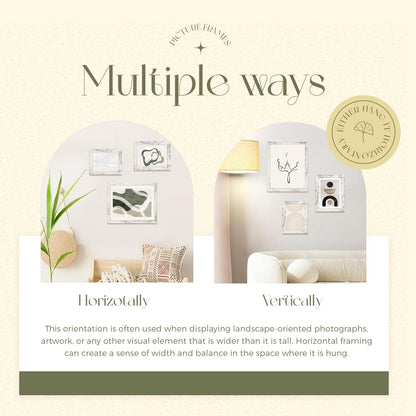 TWING 8x10 Rustic Picture Frames Set of 6 Distressed White Composite Wood Farmhouse Photo Collage Frame For Wall Decor Gallery Wall Frame Set Mounting or Table display, Ideal Valentine Gifts for