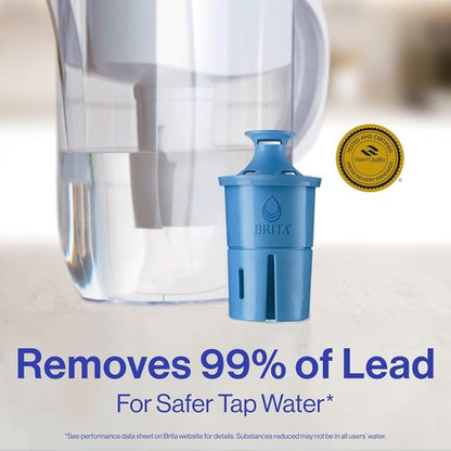 Brita Water Pitcher - Everyday Elite Filter Removes 99% of Lead | 10-Cup Capacity, White