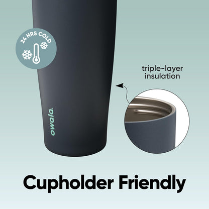 Owala FreeSip Tumbler - Insulated Stainless Steel Water Bottle with Built-In Straw & Side Handle - 40oz, BPA Free, Leak Proof, Foggy Tide