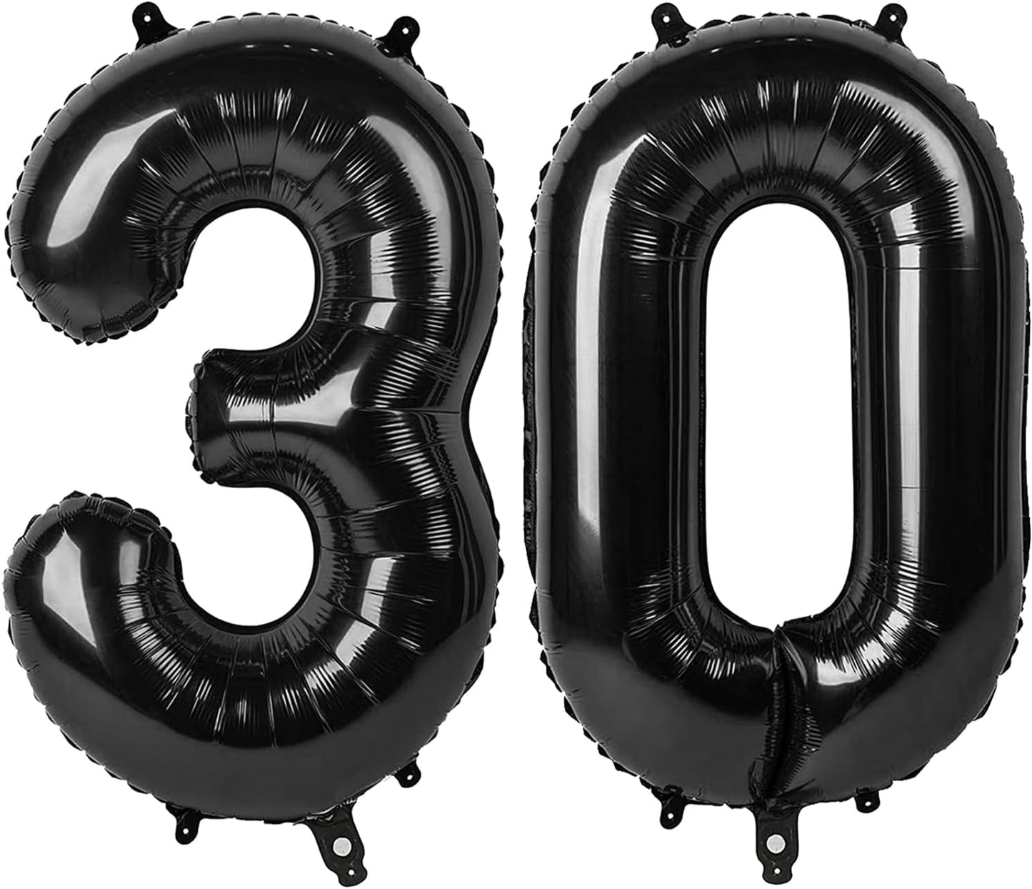 Skiennix 30 Balloon Number - 40 Inch Black Foil Birthday Decoration for 30th Celebration