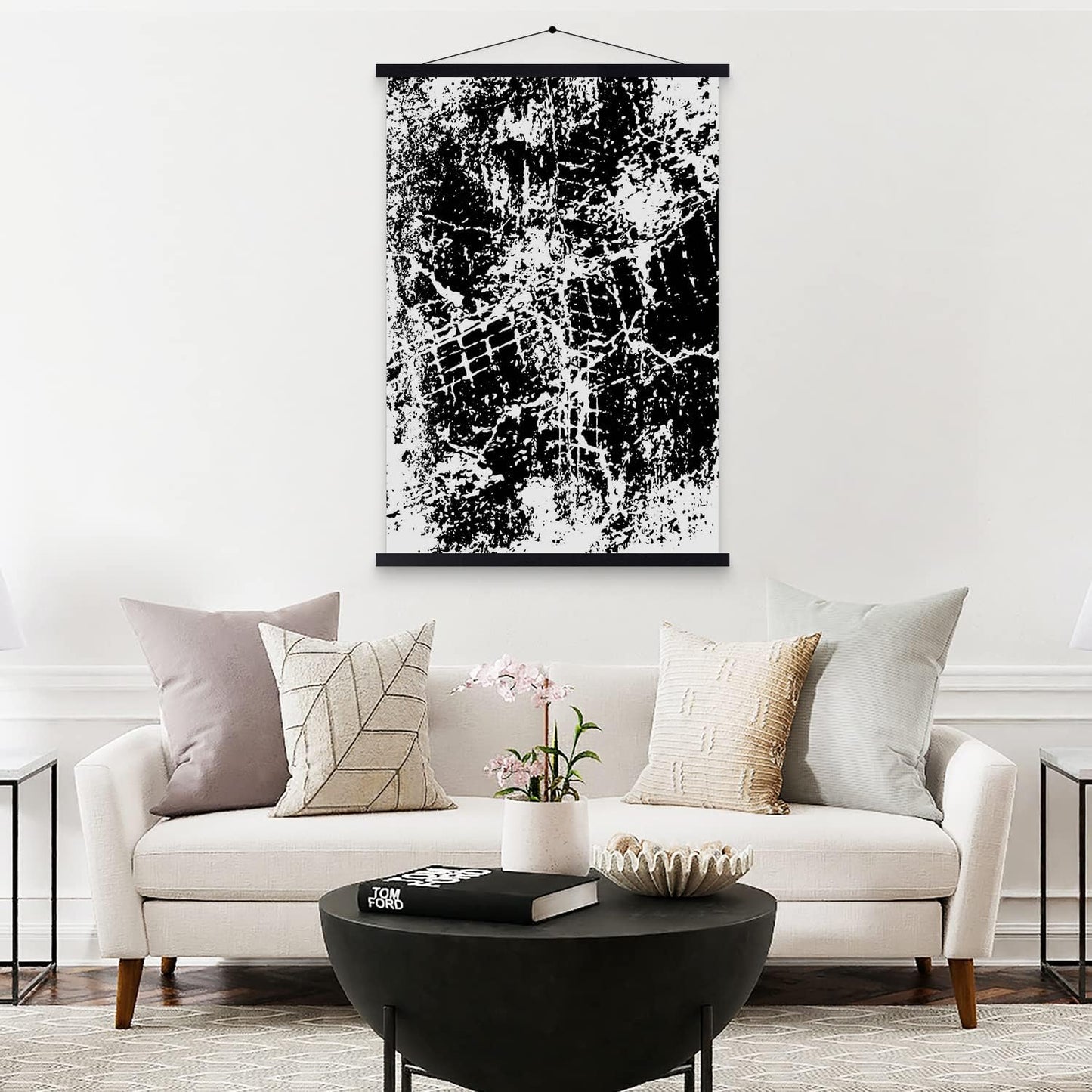 Benjia Magnetic Light Wood Poster Frame Set - 4 Pack for 12x16, 12x18, 12x24 Art Prints | Black