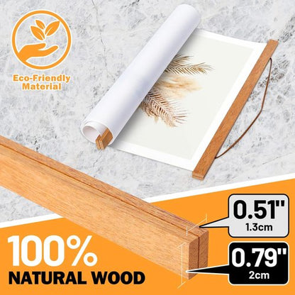 Benjia Magnetic Light Wood Poster Frame - 4 Pack for 20x30, 20x28, 20x24 Artwork | Teak Color