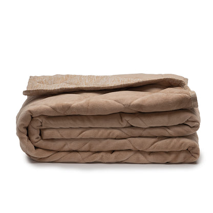 Luna CoolLuxe True Cooling Weighted Blankets - Premium Quality Breathable Bed Blanket for Hot Sleepers - [12lbs - Full - 48" x 72"] [Tan]